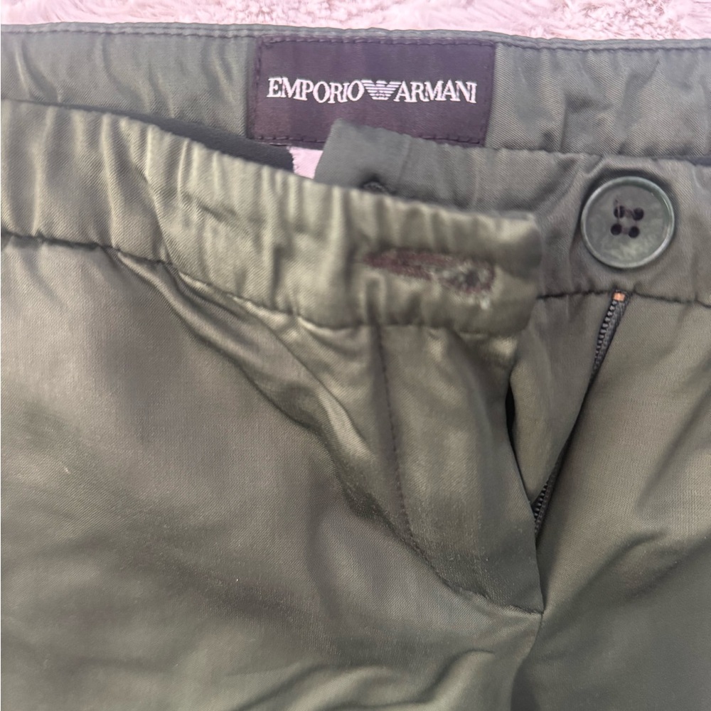 Emporio Armani Stylish Green Satin Pants
